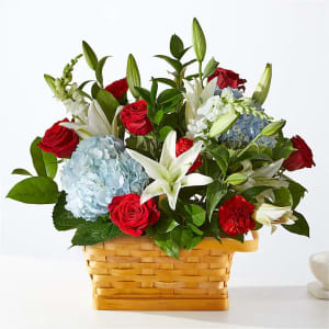 Rest with Glory Basket Flower Bouquet