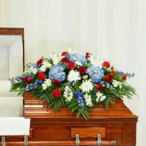 Peaceful Patriot Casket Spray Flower Bouquet