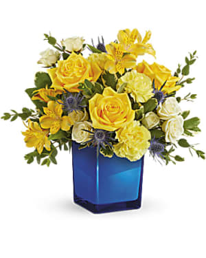 TELEFLORA'S GOLDEN BLUE BOUQUET Flower Bouquet