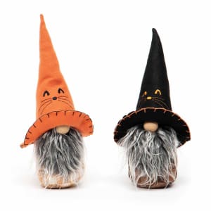 BINX HALLOWEEN GNOME ORANGE/BLACK WITH EMBROIDERED CAT SET Flower Bouquet