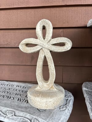 Small Concrete Cross Flower Bouquet