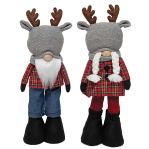 Oh Deer Standing Gnome Couple Flower Bouquet