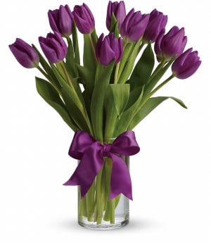 Passionate Purple Tulips Flower Bouquet