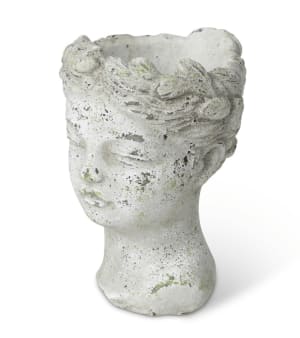 Concrete Bust Planter Flower Bouquet