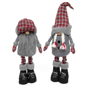 Outdoor Plaid Expandable Gnome Flower Bouquet