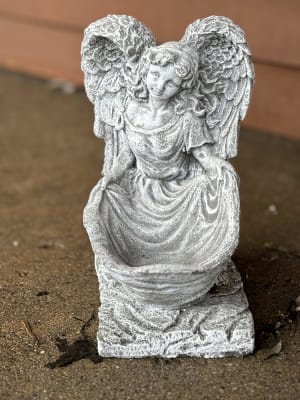 Small Angel with Bowl in Skirt Flower Bouquet