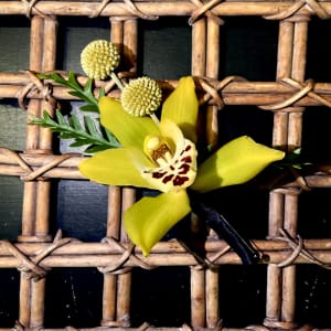 Green Cymbidium Boutonierre Flower Bouquet