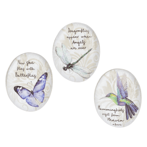 Bereavement Spiritual Winged Memory Stones Flower Bouquet