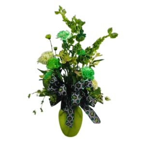 Vase of Green Flower Bouquet