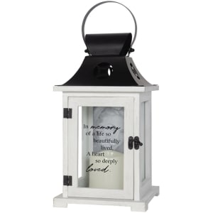 "In Memory Of" Picture Frame Lantern Flower Bouquet