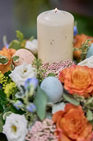 Eggstravagant Spring Centerpiece Flower Bouquet