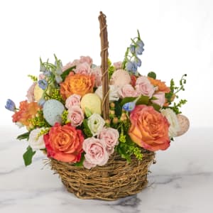 Egg Hunt Blossom Basket Flower Bouquet