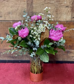 Hot Pink Peonies Arrangement 