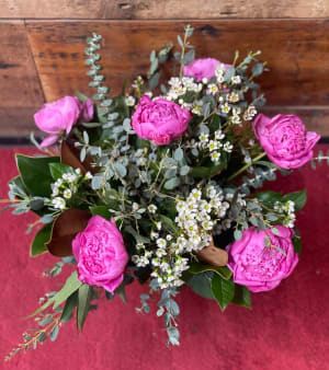 Hot Pink Peonies Arrangement 