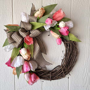 Spring Tulip Everlasting Wreath Flower Bouquet