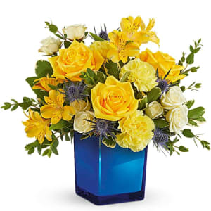 Golden Blue Bouquet Flower Bouquet