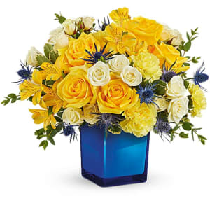 Golden Blue Bouquet Flower Bouquet