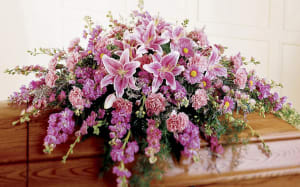 All Lavender Casket Spray-FNAL-02 Flower Bouquet