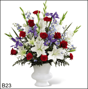 B23 Patriot Tribute Urn Flower Bouquet