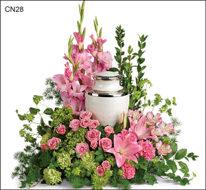 CN28 Classic Urn Scarf Flower Bouquet