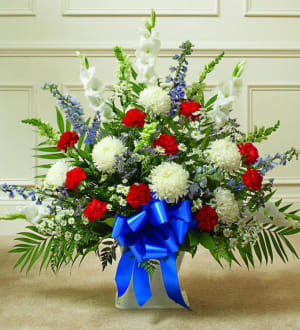 Patriot Sympathy Basket-FNFSB-12 Flower Bouquet