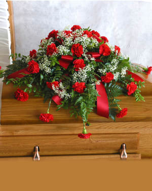 Carnation Casket Spray-T242-2E Flower Bouquet