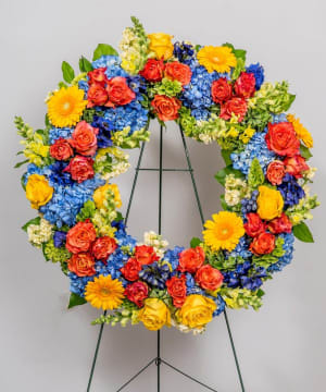 Mixed Vibrant Wreath-MXPW003 Flower Bouquet