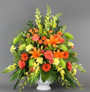 Orange Sympathy Basket-FNFSB-05 Flower Bouquet