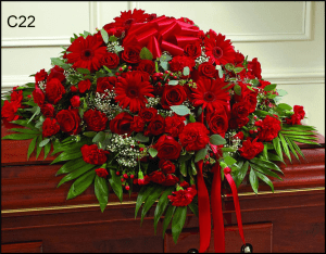 C22 Crimson Casket Spray  Flower Bouquet