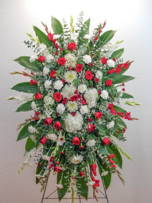 Red and White Tribute 2- RWTB-02 Flower Bouquet