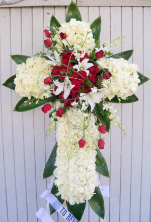 Deluxe Standing Cross-FNSTC-10 Flower Bouquet