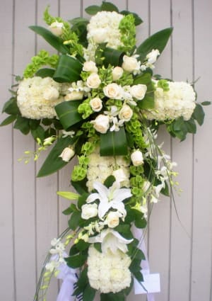 Deluxe Standing Cross-FNSTC-09 Flower Bouquet