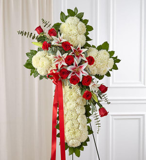 Deluxe Standing Cross-FNSTC-08 Flower Bouquet