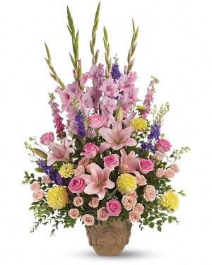 Soft Colors Sympathy Basket-FNFSB-18 Flower Bouquet