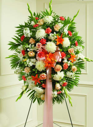 Orange and White Standing Spray-FNOWS-01 Flower Bouquet