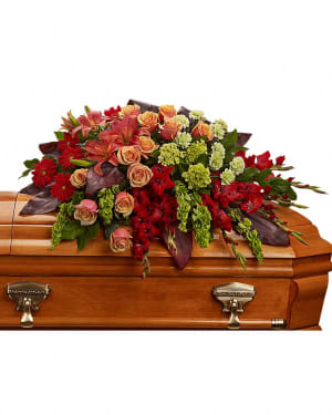 Earth Tones Casket Spray-FNET-01 Flower Bouquet