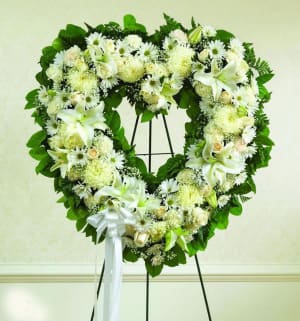 All White Hollow Heart-FNHOL-08 Flower Bouquet