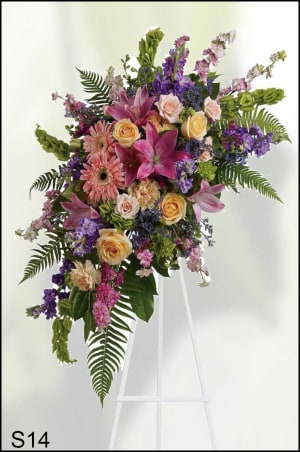 S14 Tender Sentiments Standing Spray Flower Bouquet