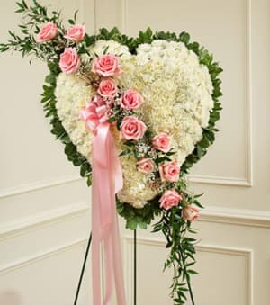 Pink and White Heart-FNSTH-02 Flower Bouquet