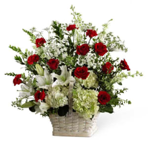 Red & White Basket- RWB03 Flower Bouquet