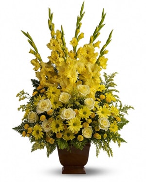 Classic Yellow Sympathy Basket-FNFSB-22 Flower Bouquet