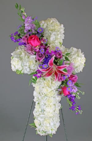 Pastel Standing Cross-FNSTC-05 Flower Bouquet