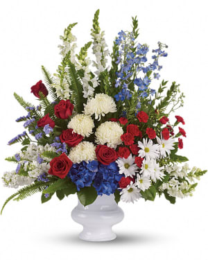 Patriot Sympathy Basket-FNFSB-31 Flower Bouquet