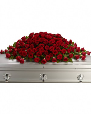 All Red Rose Casket Spray-FNRR-01 Flower Bouquet