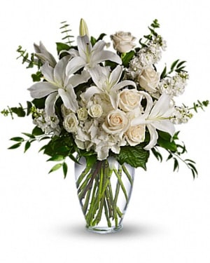 All White Floral Vase-FNFHM-02 Flower Bouquet