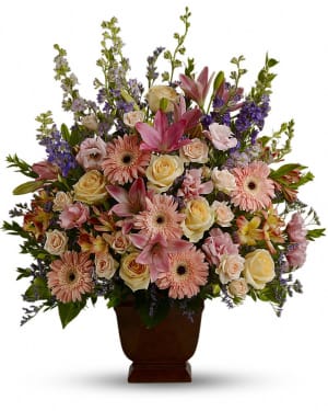 Classic Pastel Sympathy Basket-FNFSB-23 Flower Bouquet