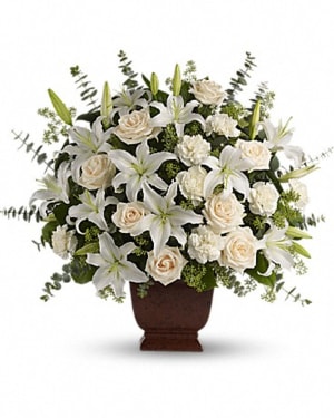 Classic White Sympathy Basket-FNFSB-17 Flower Bouquet