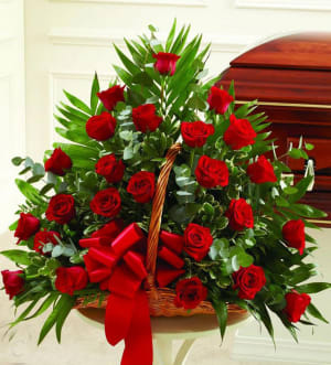 Rose Fireside Basket-FNFSB-14 Flower Bouquet