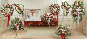 The Red and White Tributes Package 3-FNARP-15 Flower Bouquet