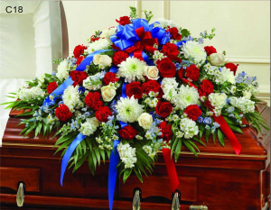 C18 Final Salute Casket Spray Flower Bouquet